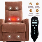 Fauteuil inclinable manuel Chenille orange avec fonction de massage chauffant, de bascule et de pivotement