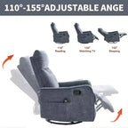 Fauteuil inclinable manuel Chenille orange avec fonction de massage chauffant, de bascule et de pivotement