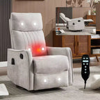 Fauteuil inclinable manuel Chenille orange avec fonction de massage chauffant, de bascule et de pivotement
