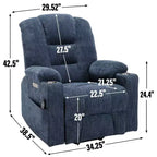 Fauteuil inclinable releveur électrique en chenille grise, grande taille