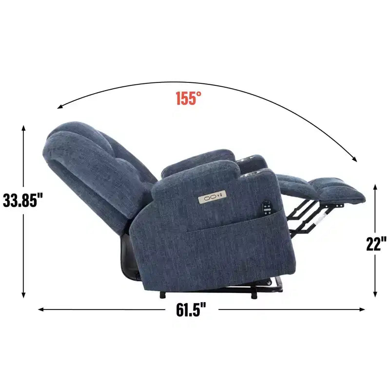 Fauteuil inclinable releveur électrique en chenille grise, grande taille
