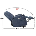 Fauteuil inclinable releveur électrique en chenille grise, grande taille