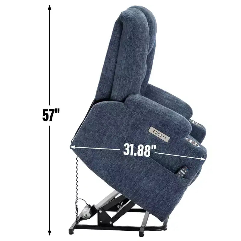 Fauteuil inclinable releveur électrique en chenille grise, grande taille