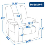 Fauteuil inclinable releveur électrique en chenille grise, grande taille