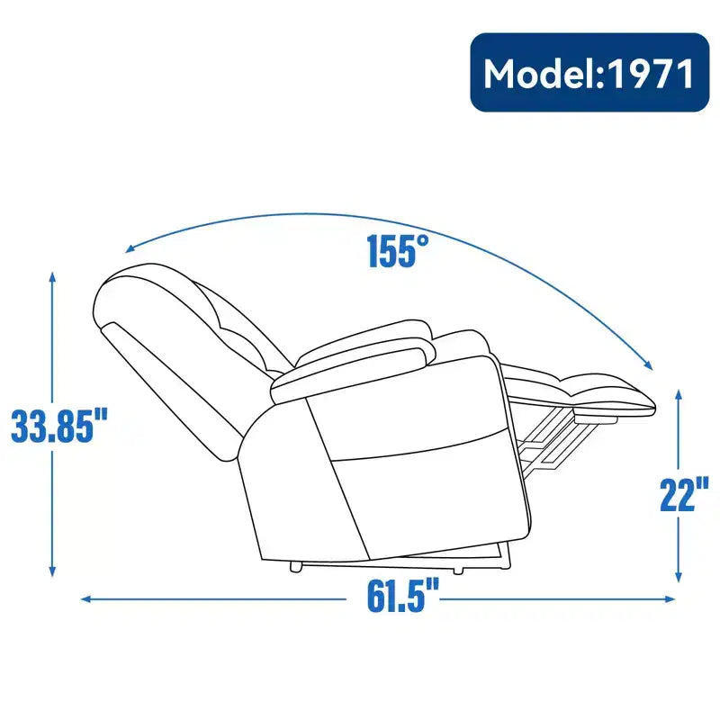 Fauteuil inclinable releveur électrique en chenille grise, grande taille