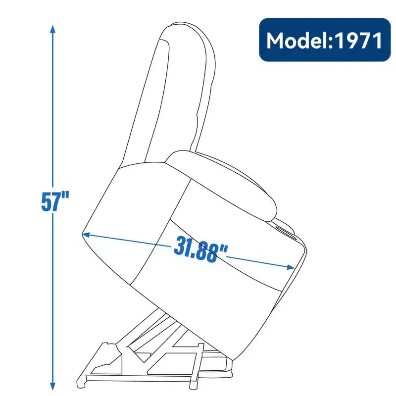 Fauteuil inclinable releveur électrique en chenille grise, grande taille