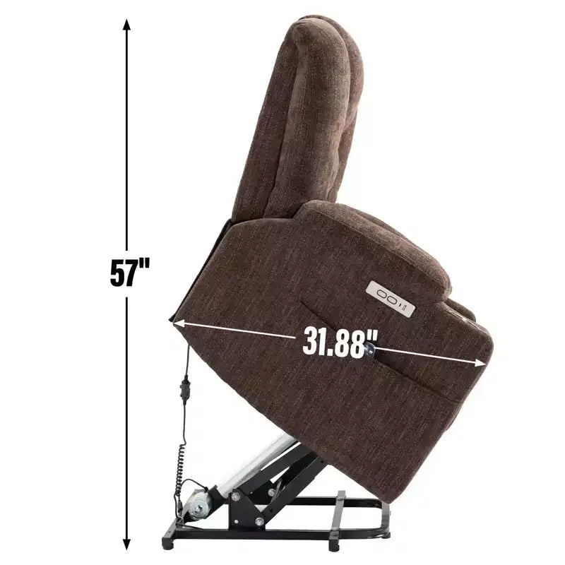 Fauteuil inclinable releveur électrique en chenille grise, grande taille