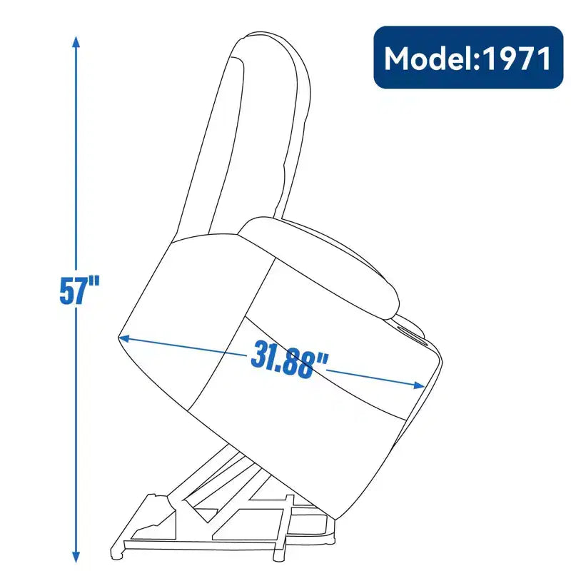Fauteuil inclinable releveur électrique en chenille grise, grande taille