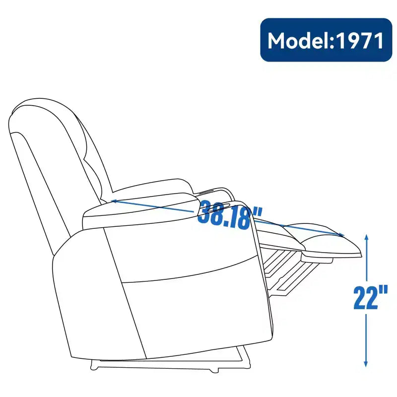 Fauteuil inclinable releveur électrique en chenille grise, grande taille