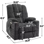 Fauteuil inclinable releveur électrique en chenille grise, grande taille