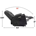 Fauteuil inclinable releveur électrique en chenille grise, grande taille