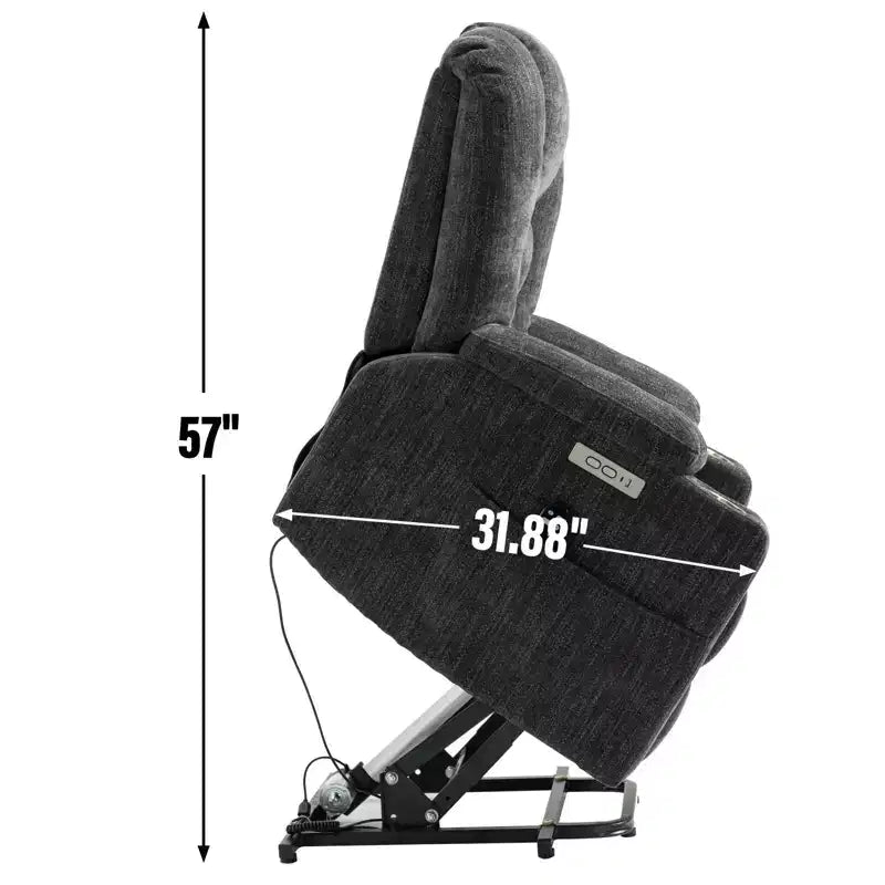 Fauteuil inclinable releveur électrique en chenille grise, grande taille