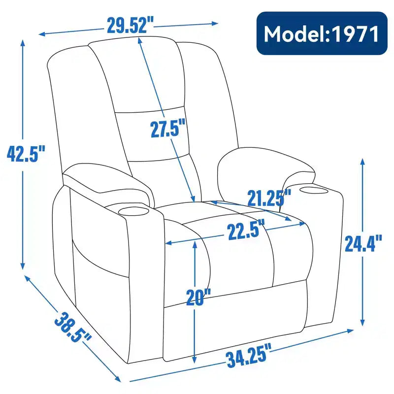 Fauteuil inclinable releveur électrique en chenille grise, grande taille