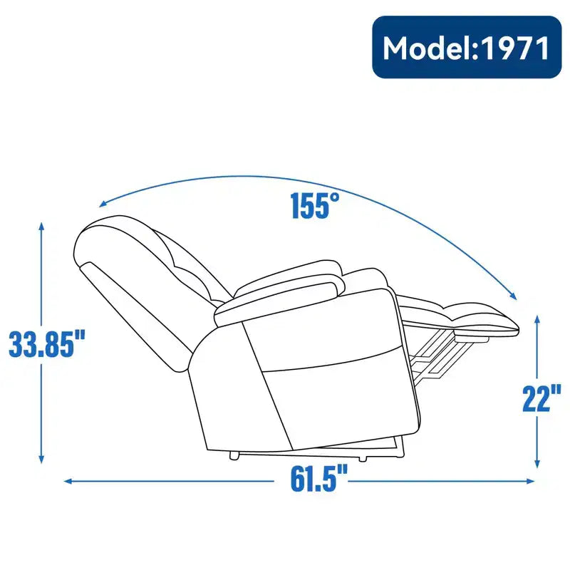 Fauteuil inclinable releveur électrique en chenille grise, grande taille
