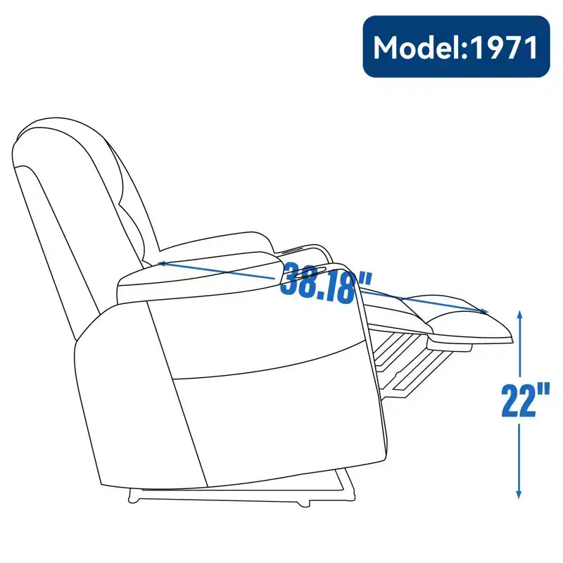 Fauteuil inclinable releveur électrique en chenille grise, grande taille