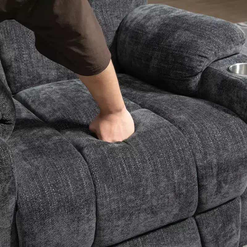 Fauteuil inclinable releveur électrique en chenille grise, grande taille