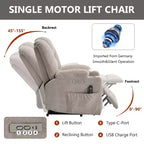 Fauteuil inclinable releveur électrique en chenille grise, grande taille