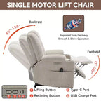 Fauteuil inclinable releveur électrique en chenille grise, grande taille