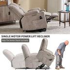 Fauteuil inclinable releveur électrique en chenille grise, grande taille