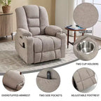 Fauteuil inclinable releveur électrique en chenille grise, grande taille