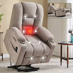 Fauteuil inclinable releveur électrique en chenille grise, grande taille