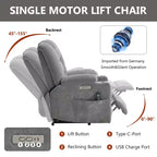 Fauteuil inclinable releveur électrique en chenille grise, grande taille