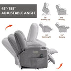 Fauteuil inclinable releveur électrique en chenille grise, grande taille