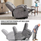 Fauteuil inclinable releveur électrique en chenille grise, grande taille
