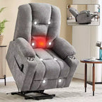 Fauteuil inclinable releveur électrique en chenille grise, grande taille