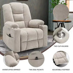 Fauteuil inclinable releveur électrique en chenille grise, grande taille