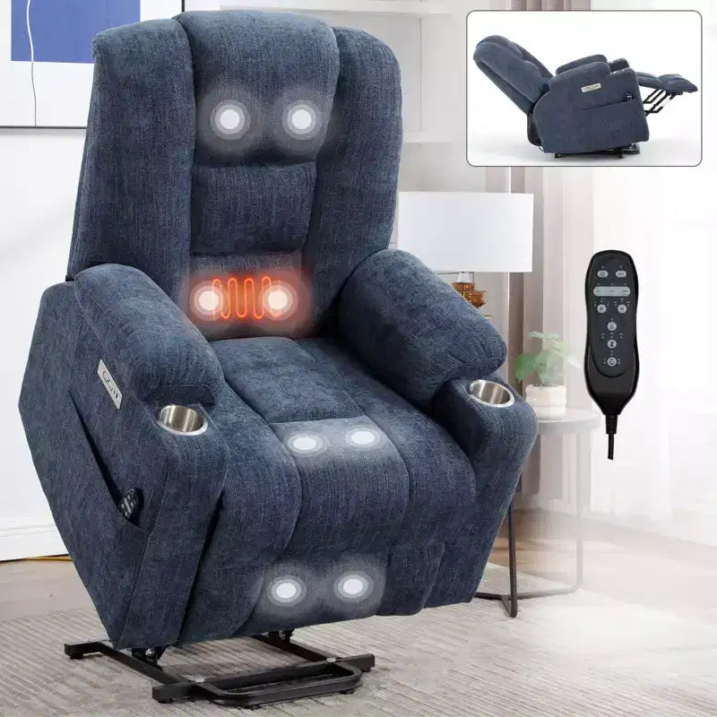 Fauteuil inclinable releveur électrique en chenille grise, grande taille