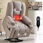 Fauteuil inclinable releveur électrique en chenille grise, grande taille