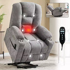 Fauteuil inclinable releveur électrique en chenille grise, grande taille
