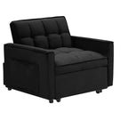 Canapé-lit futon pliable - Dossier réglable avec roulettes et sangle