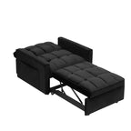 Canapé-lit futon pliable - Dossier réglable avec roulettes et sangle