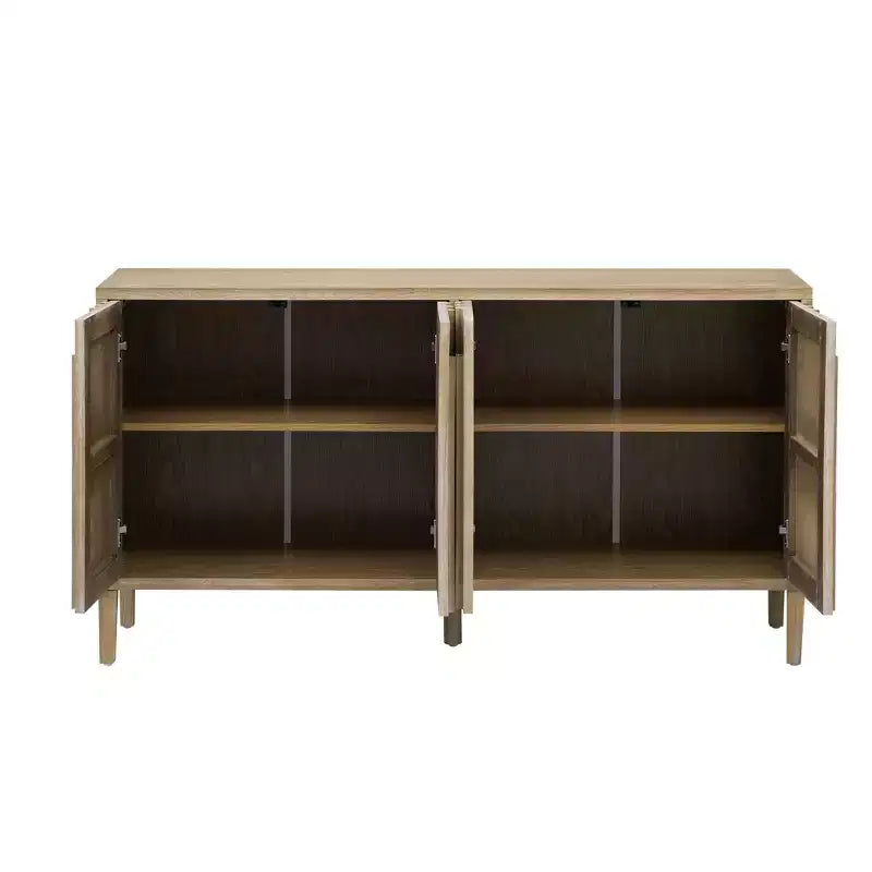 Buffet 4 portes avec rangement, style ferme, meuble TV
