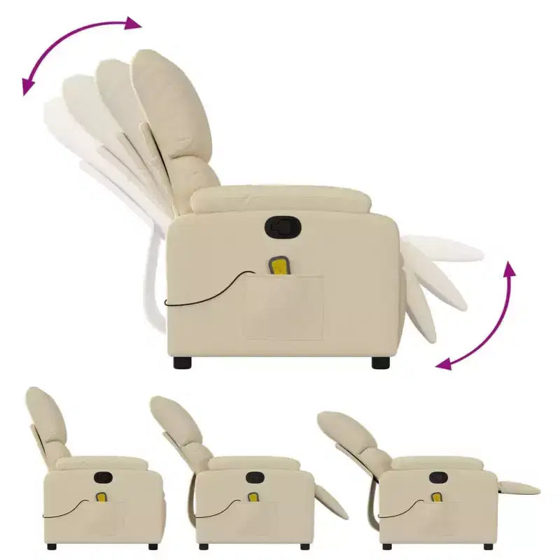 Fauteuil inclinable de massage électrique Polyester, métal, contreplaqué