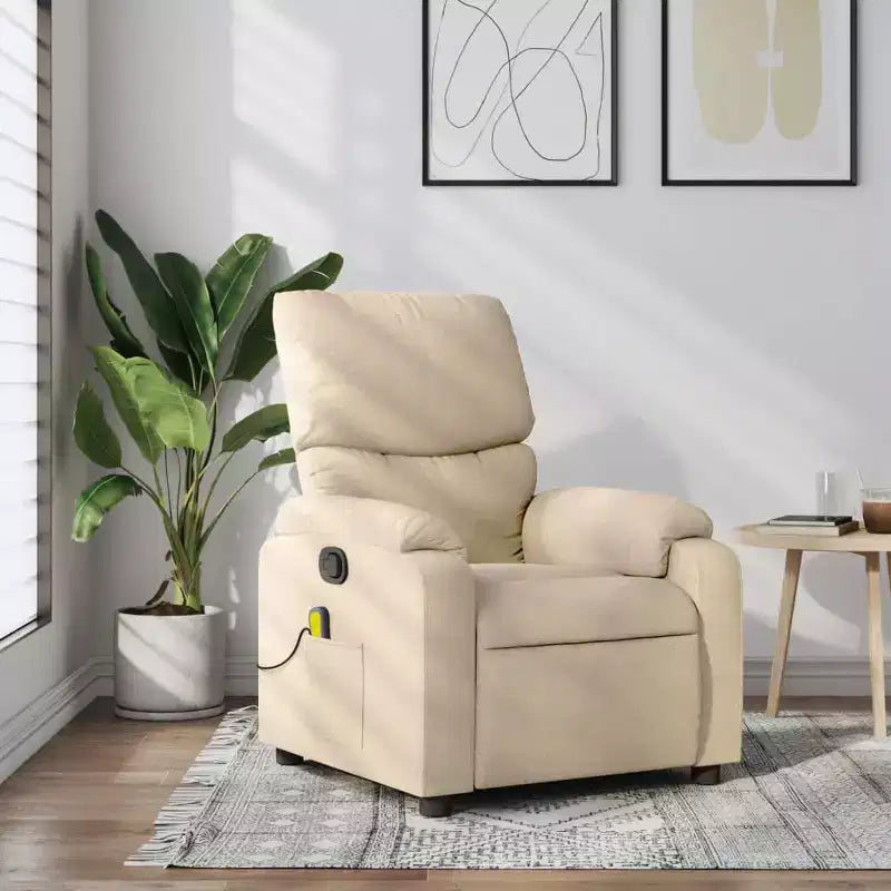 Fauteuil inclinable de massage électrique Polyester, métal, contreplaqué