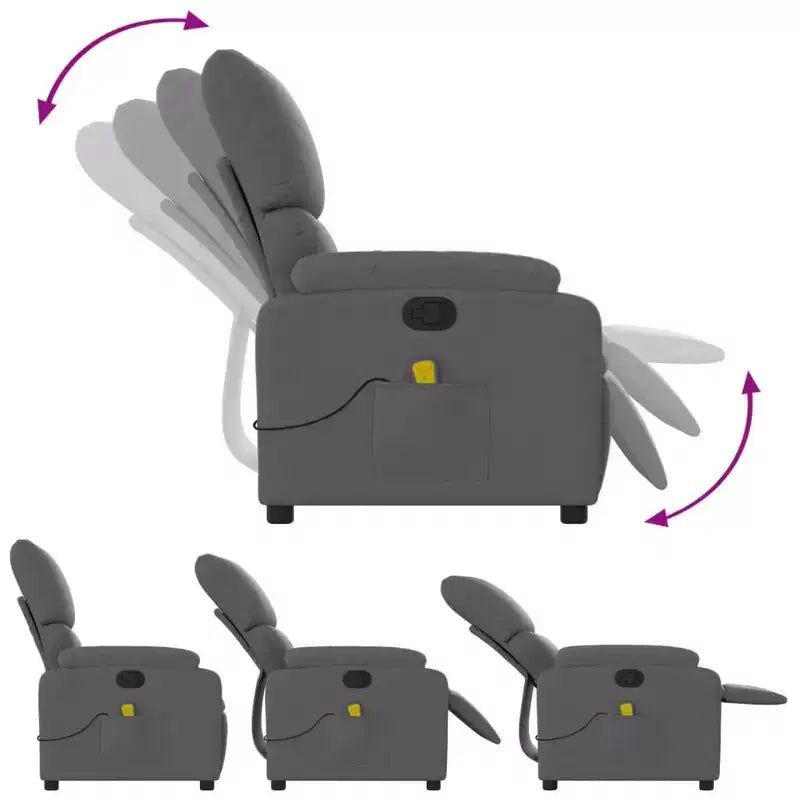 Fauteuil inclinable de massage électrique Polyester, métal, contreplaqué