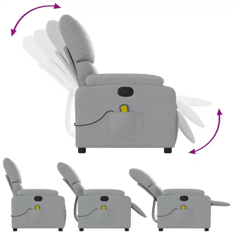 Fauteuil inclinable de massage électrique Polyester, métal, contreplaqué