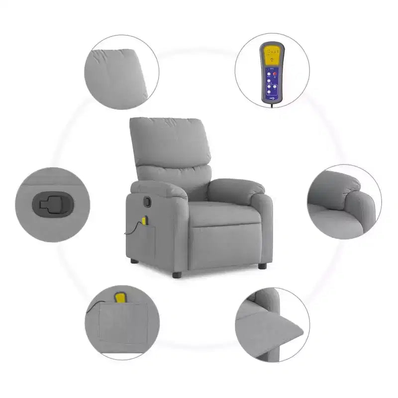 Fauteuil inclinable de massage électrique Polyester, métal, contreplaqué