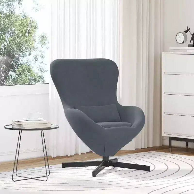 Fauteuil Œuf Velours Gris Clair