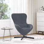 Fauteuil Œuf Velours Gris Clair