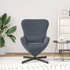 Fauteuil Œuf Velours Gris Clair