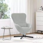 Fauteuil Œuf Velours Gris Clair