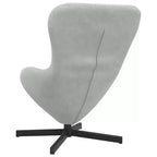 Fauteuil Œuf Velours Gris Clair