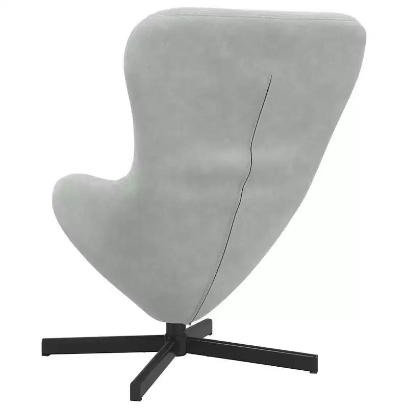 Fauteuil Œuf Velours Gris Clair