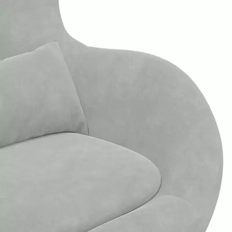 Fauteuil Œuf Velours Gris Clair