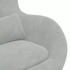 Fauteuil Œuf Velours Gris Clair