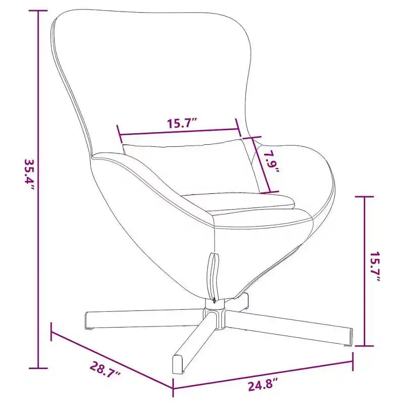 Fauteuil Œuf Velours Gris Clair